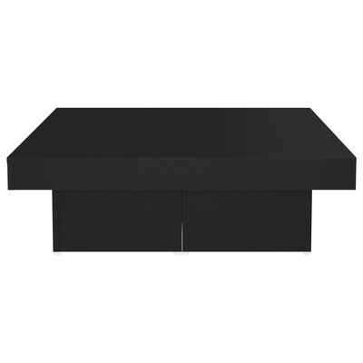 vidaXL Coffee Table Black 35.4"x35.4"x11" Engineered Wood