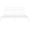 vidaXL Bed Frame White Steel Full Bed Frame Rectangular Traditional