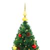 vidaXL Artificial Pre-lit Christmas Tree with Baubles Green 5 ft