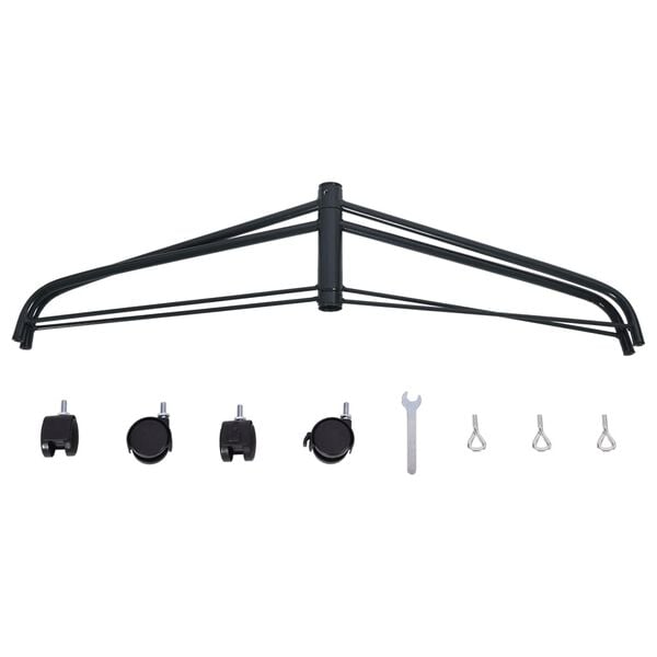 vidaXL Christmas Tree Stand Black Steel Medium Rollable