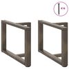 vidaXL Coffee Table Legs T-Shaped&nbsp;2 pcs Natural Steel 27.6 x 9.8 x (16.5-16.9) " Steel