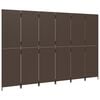 vidaXL Room Divider 6 Panels Brown Poly Rattan