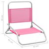 vidaXL Beach Chair Set of 2 Pink Oxford fabric with PE coating, steel