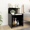 vidaXL Bed Cabinet Black Engineered wood Medium Bedside Table