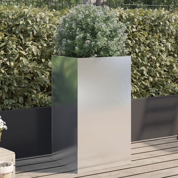 vidaXL Planter Silver Stainless Steel Medium Durable Planter