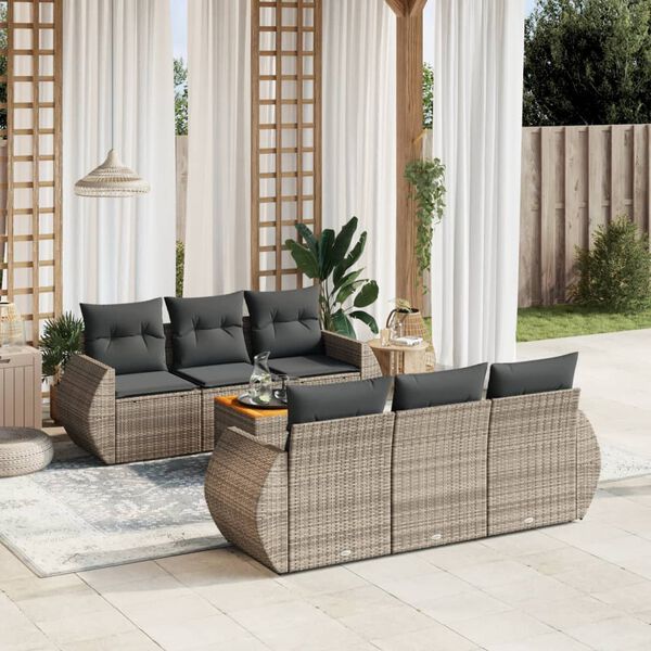 vidaXL Garden Sofa Set Grey