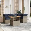 vidaXL 5 Piece Patio Sofa Set with Cushions Gray Poly Rattan