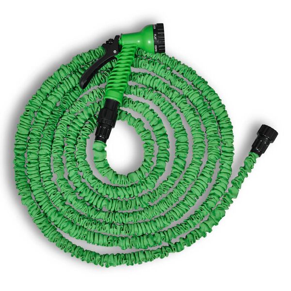 vidaXL Retractable Patio Water Hose with Multi-Functional Spray Nozzle 5 ~ 49.2 '