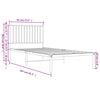 vidaXL Bed Frame White Steel Twin Bed Frame Rectangular Durable