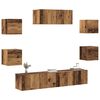 vidaXL TV Cabinet Set Set of 7 Old Wood Engineered Wood Medium