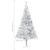 vidaXL Artificial Pre-lit Christmas Tree with Ball Set Silver 82.7" PET