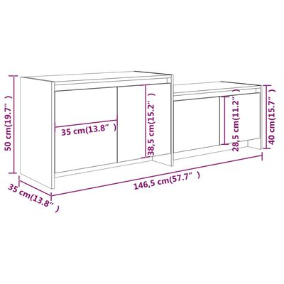 vidaXL TV Stand Gray Sonoma 57.7"x13.8"x19.7" Engineered Wood