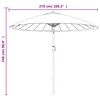 vidaXL Garden Parasol Black Polyester, Aluminum Medium Retractable