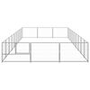 vidaXL Dog Kennel Silver Steel Large Durable Dog Kennel Rectangular