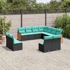 vidaXL Patio Sofa Set Black, Blue