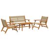 vidaXL Garden Chairs with Table 4 pcs Beige Solid Acacia wood