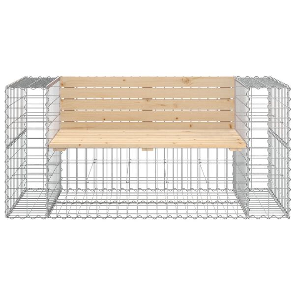 vidaXL Garden Bench Natural Pine Solid Pine Wood, Galvanized Steel Medium
