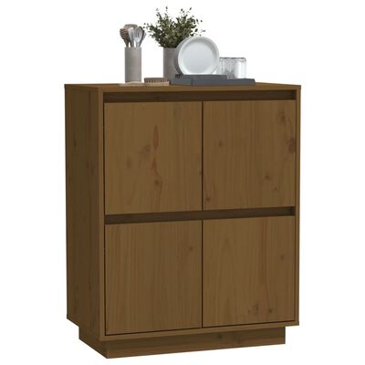 vidaXL Sideboard Honey Brown 23.6"x13.4"x29.5" Solid Wood Pine