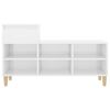 vidaXL Shoe Cabinet High gloss white Engineered Wood, Solid Eucalyptus Wood