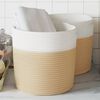 vidaXL Storage Basket Beige and White 100% Cotton 11.0 x 11.0 in