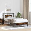 vidaXL Bed Frame Smoked Oak Engineered Wood and Steel Small Single