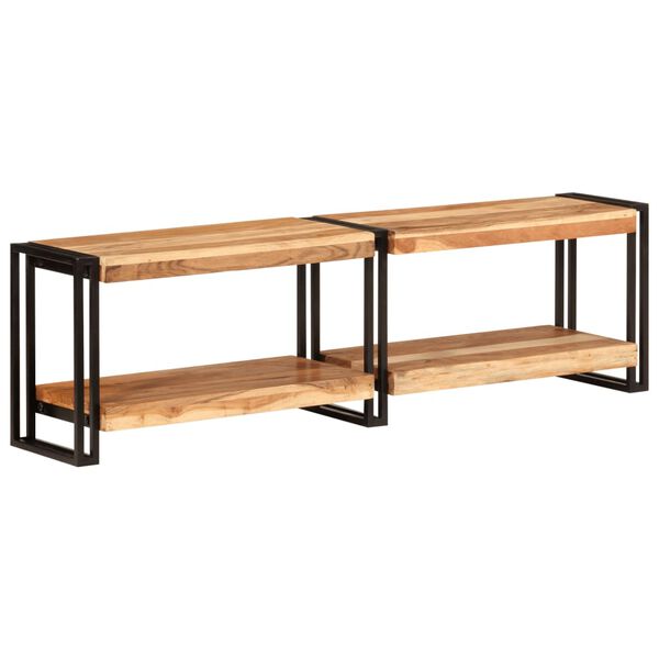 vidaXL TV Cabinet Brown, Black Solid Acacia wood, metal Medium