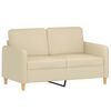 vidaXL Sofa Set Cream Polyester 3-Seater Sofa Sofa Set Rectangular