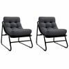 vidaXL Garden Furniture with Cushion 2 pcs Black 81 x 60.5 x 71 cm