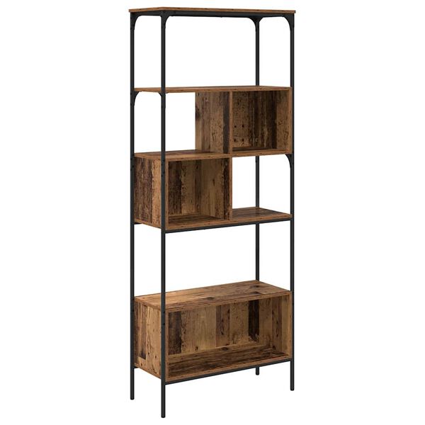 vidaXL Bookcase Old Wood 29.92 x 12.99 x 74.21 in Engineered Wood