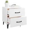 vidaXL Bedside Cabinet Set of 2 High gloss white Engineered wood, metal