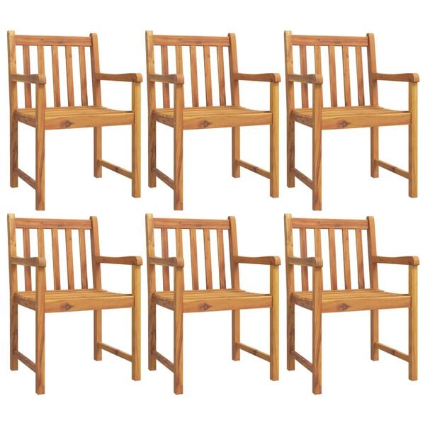 vidaXL Garden Dining Set Natural Brown Solid Acacia Wood Large Stackable