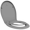 vidaXL Toilet Seat Grey 17.52 x 14.69 x 1.69 in Duroplast