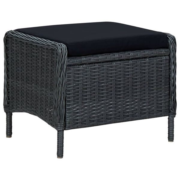vidaXL Garden Lounge Set Dark grey, Black