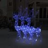 vidaXL Reindeer Christmas Decoration Set of 3 Blue Acrylic Large
