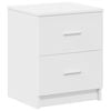 vidaXL Bedside Cabinet Set of 2 White Engineered wood Rectangular