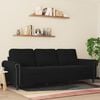 vidaXL 3-seater Sofa Black Velvet 3-seater 3-Seater Sofa Rectangular