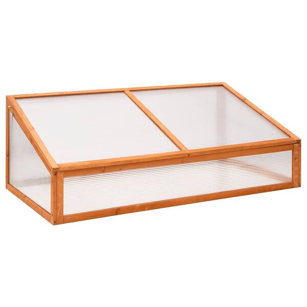 vidaXL Greenhouse Orange Solid Fir Wood, PC Board Medium Foldable