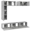 vidaXL 8 Piece TV Stand Set Concrete Gray Engineered Wood