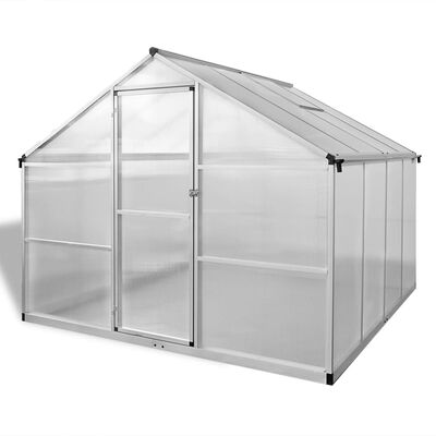 vidaXL Reinforced Aluminum Greenhouse with Base Frame 65.1 ft²