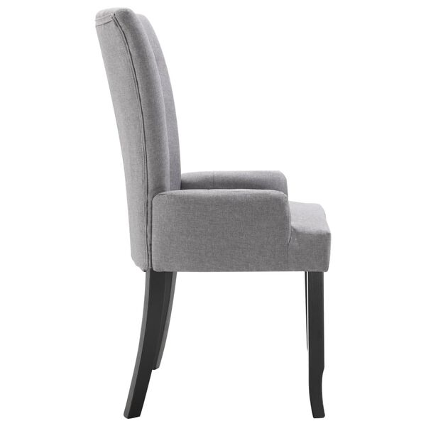 vidaXL Dining Chair Light gray Polyester fabric, Oak wood Standard