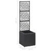 vidaXL Raised Bed Black Poly Rattan, Plastic 11.8 x 11.8 x 42.1 in