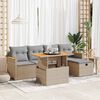 vidaXL Garden Sofa Set Beige, Light Grey PE rattan 6 Piece