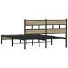 vidaXL Bed Frame Sonoma oak Steel, Engineered wood Full Bed Frame