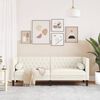 vidaXL Chesterfield Sofa Cream 100% Polyester Velvet, Plywood, Solid Wood