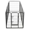 vidaXL Dog Playpen Black Powder-coated steel 31.5x31.5 in per panel