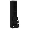 vidaXL Highboard Black Oak Engineered wood Highboard Rectangular