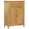 vidaXL Shoe Cabinet Natural Oak Solid Oak Wood, MDF with Oak Veneer Medium