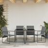 vidaXL Garden Chairs 4 pcs Black and anthracite 50.5 x 59 x 81.5 cm