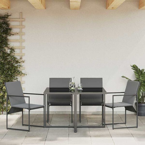 vidaXL Garden Chairs 4 pcs Black and anthracite 50.5 x 59 x 81.5 cm