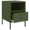 vidaXL Bedside Cabinet Set of 2 Olive Green Cold-rolled Steel Standard